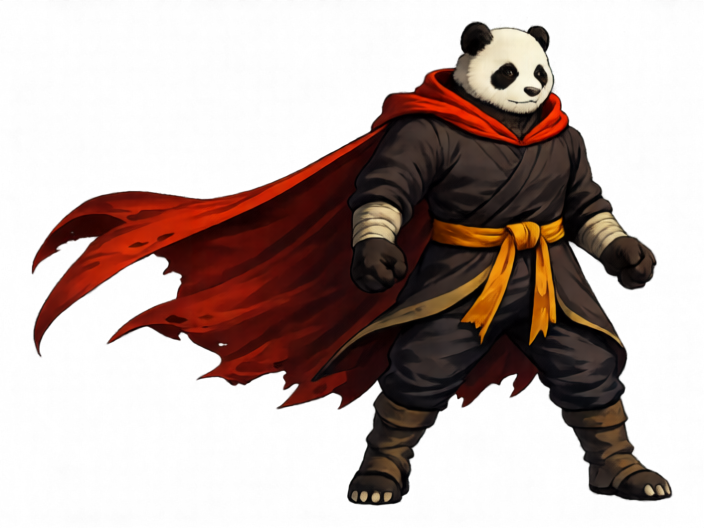 Panda character artwork before rigging